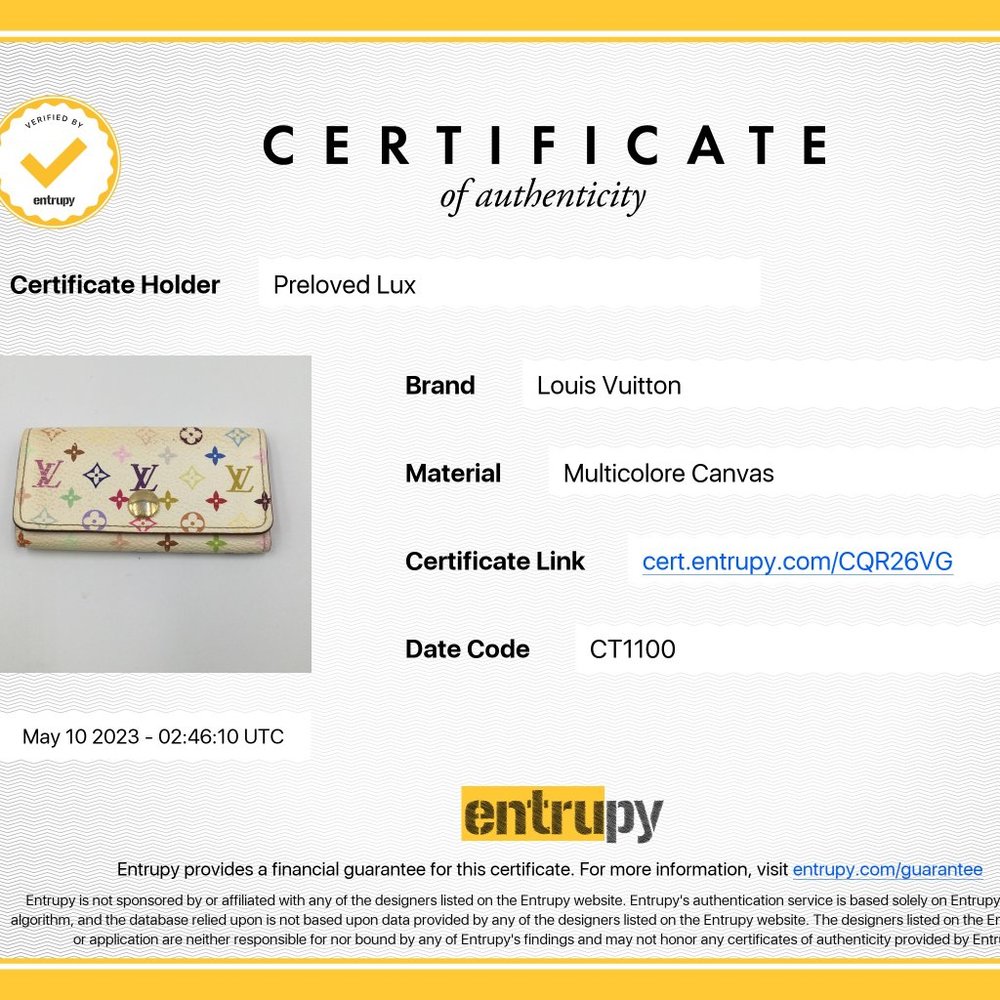 Authentic Louis Vuitton White Multicolor Key Case - Picture 16 of 16